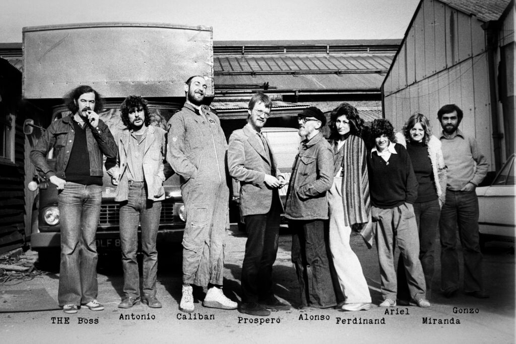 Rehearsing ‘The Tempest’ at Battersea - lunchtime photoshoot for the poster image 1978