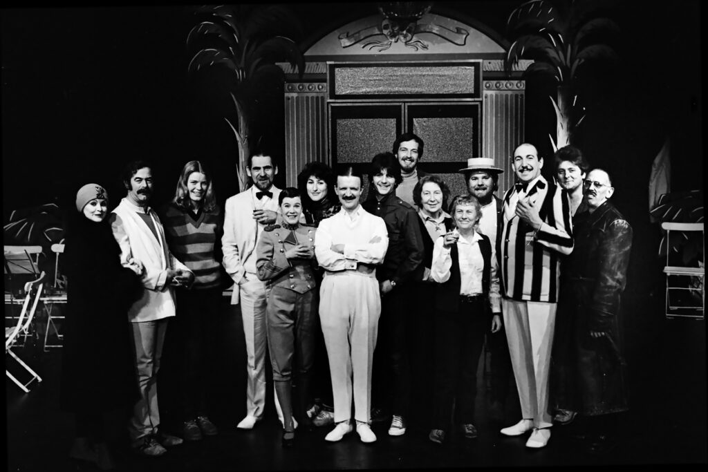 Group photo on Chapter Arts Centre Stage - Cardiff ‘Rien Ne Va Plus’ 1981